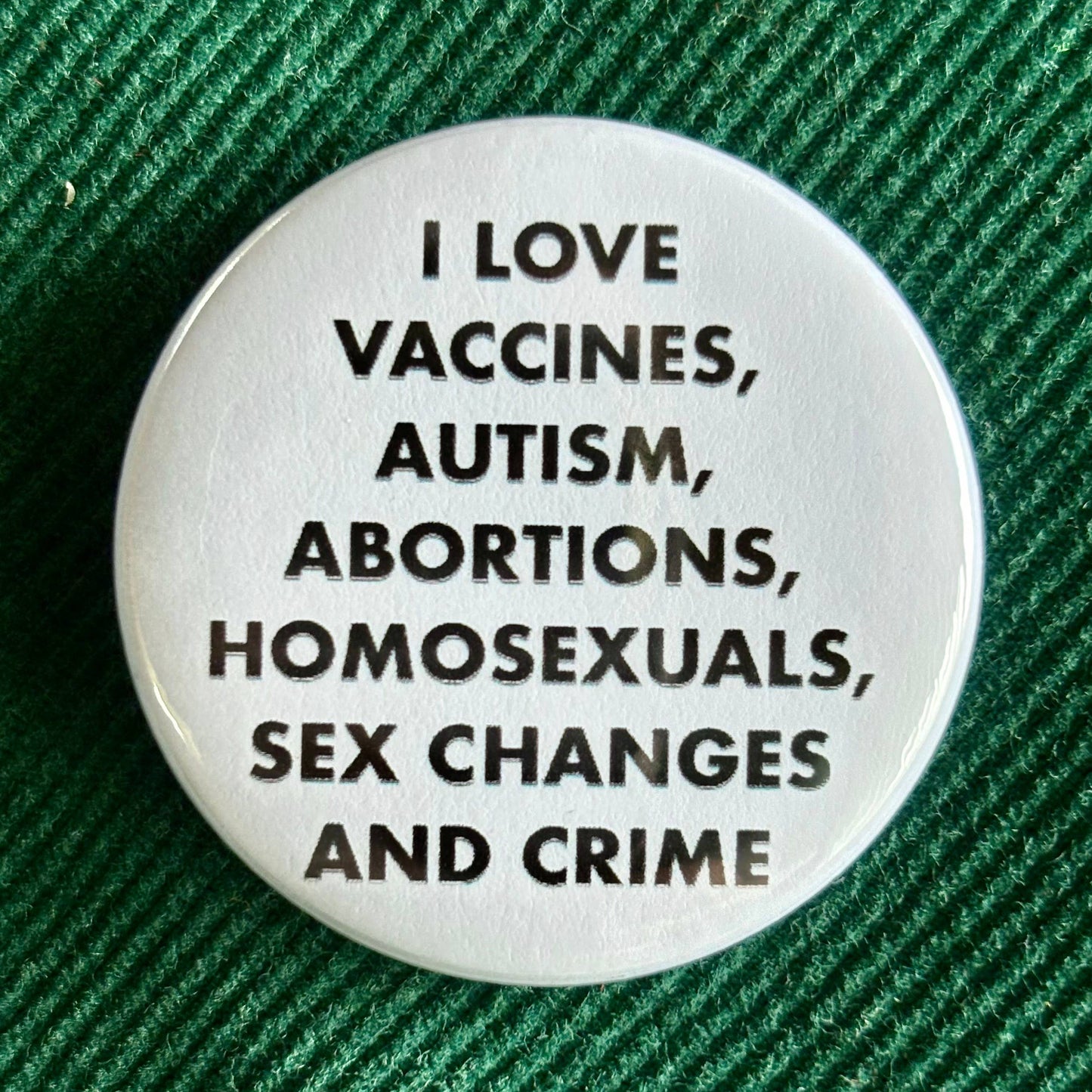 I Love Vaccines and Autism Vintage Pin