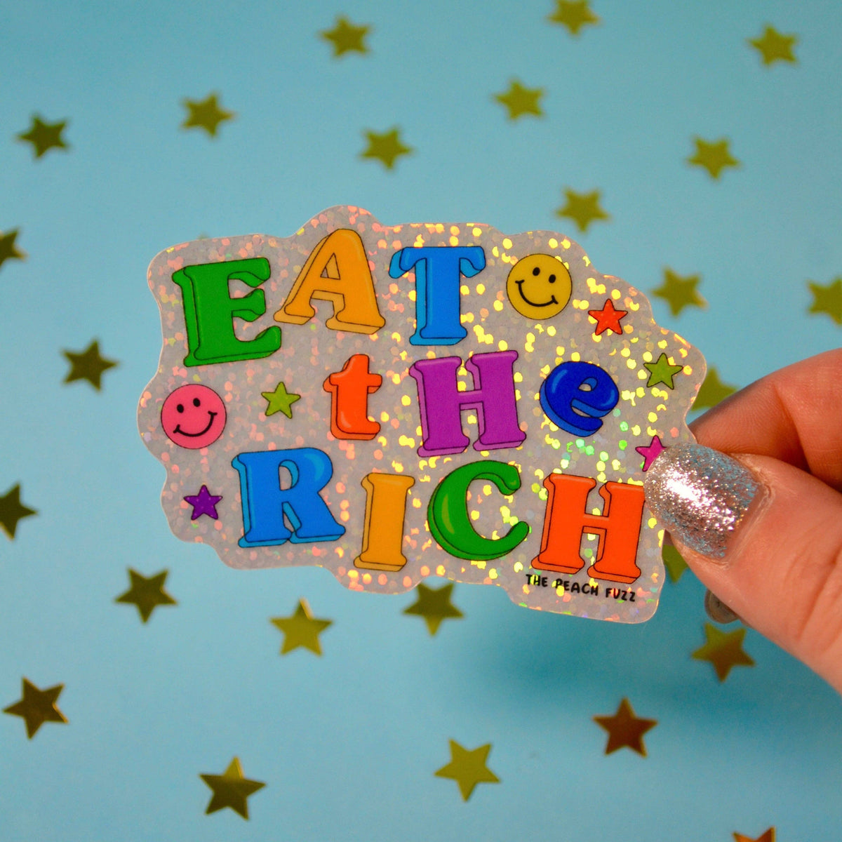 Eat The Rich Glitter Sticker
