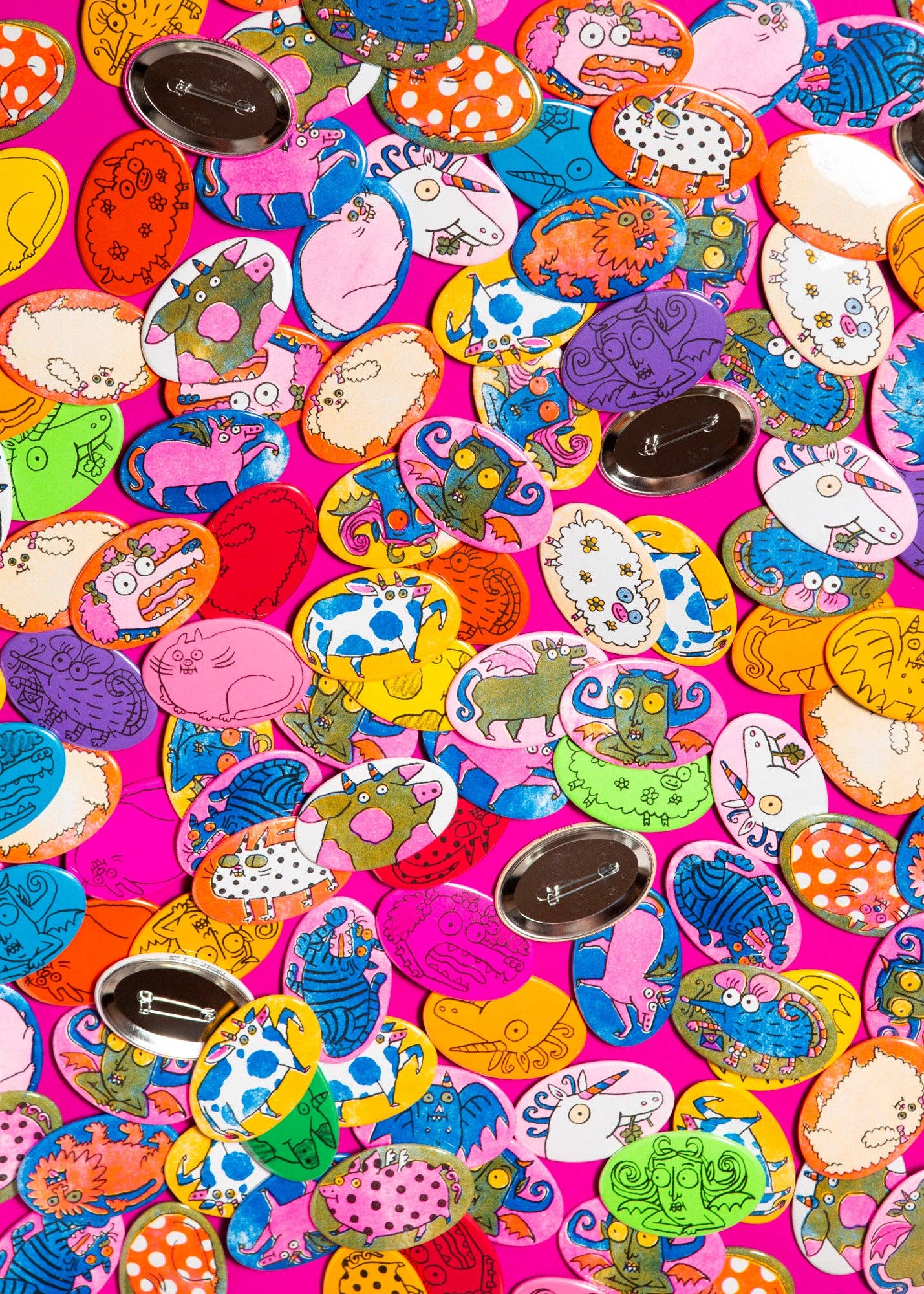 Riso Oval Pinback Buttons