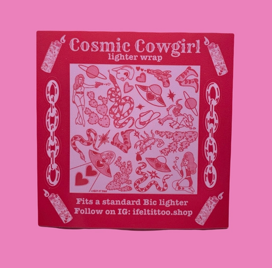 Cosmic Cowgirl Bic Lighter Wrap Sticker Sheet