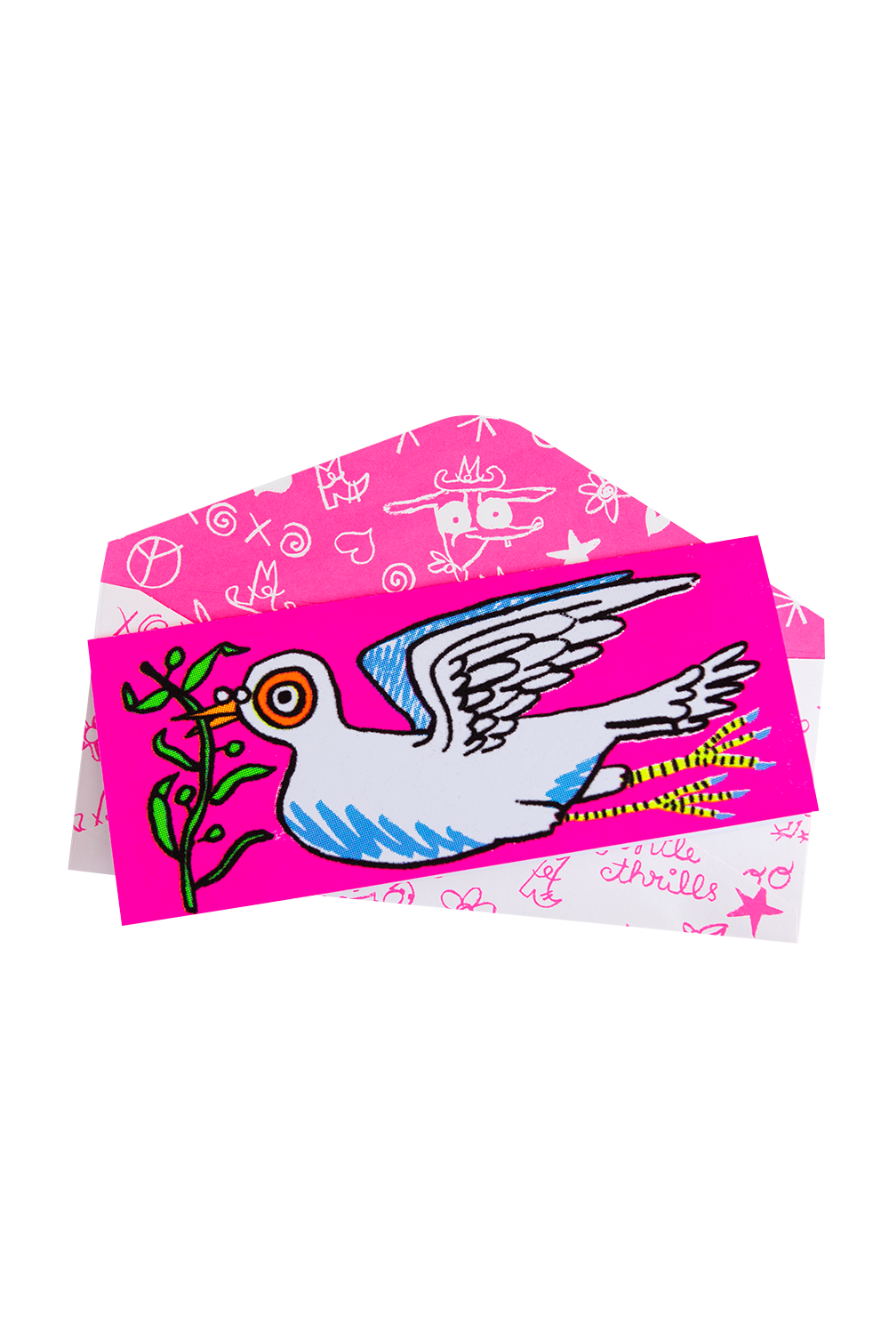 Fuzzy Neon Dove Card
