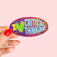Critical Thinking Glitter Sticker