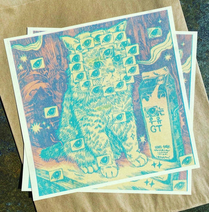 Do Not Be Afraid Riso Kitty Print