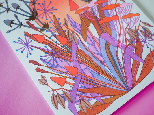 Autumn Moon - Risograph Art Print