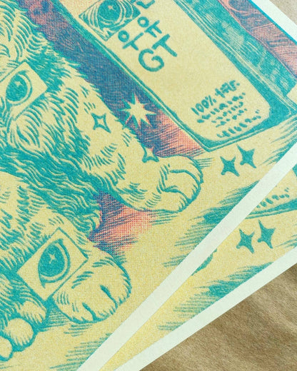 Do Not Be Afraid Riso Kitty Print