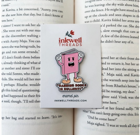 Banning Books is BS Enamel Pin