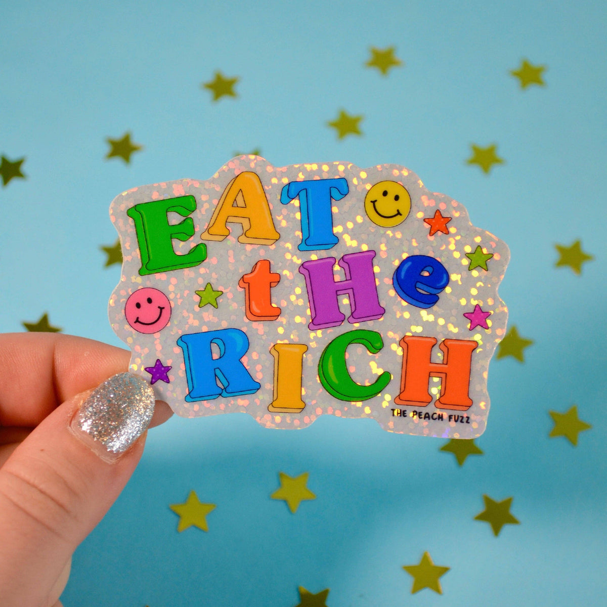 Eat The Rich Glitter Sticker