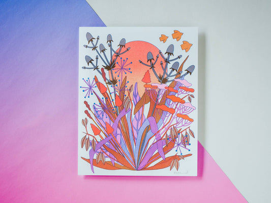 Autumn Moon - Risograph Art Print